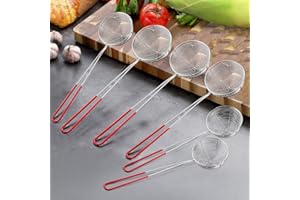 DECARETA Stainless Steel Colander & Sieve Kitchen Tool - Hot Pot Colander & Wire Skimmer Spoon