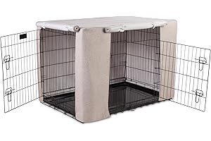 Bunty Dog Crate Cover - Premium Build Crate Training Aid - Durable, Windproof, Anxiety Relief Dog Kennel/Cage Cover, 2*Roll Up Sides, Made in UK - Extra Large (42 Inch), Oatmeal