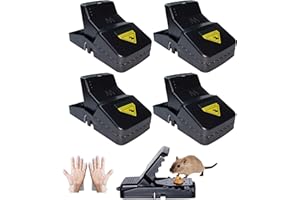 DANIQ Large Rat Traps – Pack of 4 Powerful Snap Traps for Rats, Mice & Rodents – Reusable, Humane Rodent Control – Easy to Set, Indoor & Outdoor Use – Heavy-Duty Rat Catcher, Pet Safe, No Poison