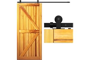 WOLFBIRD Wolfbir - Kit di guide per porta scorrevole, 200 cm / 6,6 pollici, per porta scorrevole, set di attrezzi per porta scorrevole, sistema di porta scorrevole con ruote (forma di T)