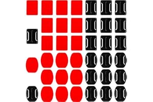 Boisbresil 40PCS Casco Cámara Adhesivos Pegatinas Cámara Accion Adhesivo Cámara Accion Accesorio de Cámara Moto para Hero 1 2 3 / DV, HD, Suptig (Plano, Curvas)