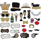 Trimming Shop Happy New Year's Eve 2022 Selfie Photo Booth Props for Photography and Party Favor, Photo Posing Props for Kids