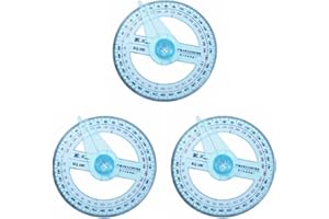 FUZVOL 3 Pcs Plastic Protractors 360 Degree Protractor Angle Measure for Students Teachers Office School Drafting and Measuring Math Tool