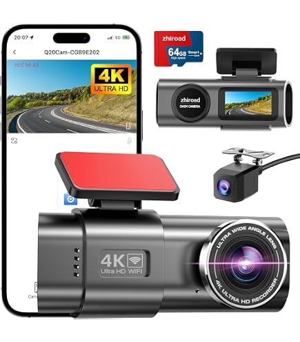 docooler Dash Cam con tripla telecamera 1080P HD DVR per auto Telecamera di sicurezza per auto Angolo ultra-grandangolare 170° Visione notturna a Registrazione in loop 24 ore