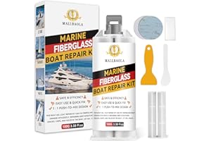MALLBAOLA Marine Fiberglass Repair Kit for Boats, Gel Coat Repair Kit for Boats, Epoxy Filler for Fiberglass Boats Fix Holes, Chips and Deep Cracks, Gelcoat Repair Kit