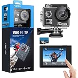 AKASO V50 Elite Action Cam con Scheda di Memoria MicroSDXC da 64GB 4K/60FPS 20MP WiFi, Fotocamera Subacquea 40M Impermeabile 