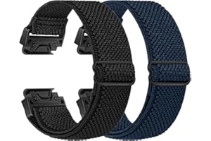 BTTNG Elastic Watch Strap for Garmin Fenix 8 43mm/epix Pro 42mm, Fenix 7S/6S/5S/Instinct 2S/D2 Delta S, QuickFit 20mm Watch Band Sport Nylon Straps for Women Men (2 PCS)