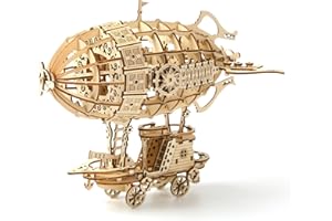 Cuteefun 3D Wooden Airship Puzzle, Wooden Models Kit for Adults to Build, Make Your Own Woodcraft Kit, Gift Idea for Birthdays Christmas Father's Day