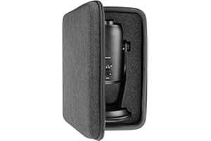 GEEKRIA for Creators - Custodia per microfono con schiuma, compatibile con Blue 1967 Yeti Pro, Blue Yeti, custodia rigida per il trasporto del microfono, custodia protettiva da viaggio con vano per