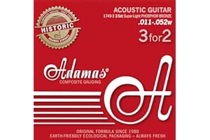 Adamas Corde per Chitarra Acustica Riedizione Phosphor Bronze Historic Set 3 corde Super-Light .011-.052 1749-3
