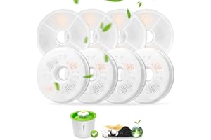 ORDASPET Filtre Fontaine Eau Chat pour 3L, Triple Action pour Abreuvoir et Charbon Actif résine échangeuse d'ions pour Chats et Chiens, pour Chat Fontaine à Eau Florale 3L (8 Packs)
