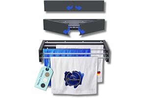 ‎HOMELLENCE WHERE HOME MEETS EXCELLENCE Homellence - Eleganter Wäscheständer Wand ausziehbar - Wandwäschetrockner ausziehbar platzsparend - Robuster Wäschetrockner Wand - Wäscheständer Wandmontage mit 3,50m Trockenlänge (70 cm, Anthrazit)