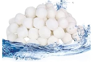 jiuzcare Boules de Filtre de Piscine 1000g Polyéthylène Réutilisables Balles Filtrantes Remplace de Sable Filtrant pour Piscines Intérieure et Extérieure, Média à Fibres pour Filtres à de l'eau