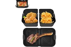 WILLIYATT Moule Silicone Accessoires Air Fryer pour Ninja 10.4L AF500EU, 3PCS Moules en Silicone (1 x 10,4 L, 2 x 5,2 L), Lavables au Lave-Vaisselle, Réutilisables pour Ninja Foodi Flex