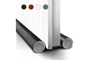 YUEJUHE 2 Stücke Zugluftstopper für Türen 96cm, tür Luftzugstopper, Türdichtung Unten, Schall und Staubdichte Türbodendichtung, Zugluft Kälte Lärm Stoppen (Schwarz)