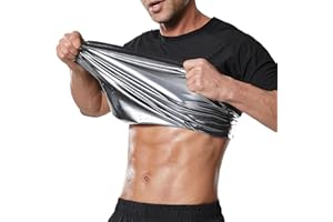 Towintec Sauna Shirt Herren Korsett Taille Shapewear kurzärmelig Abnehmen T-Shirt Männer Bauchweg Kurzarm-Saunaanzug Männer Schweiß Heiße Anzüge Kompressionsshirt für Fitnessstudio Übung