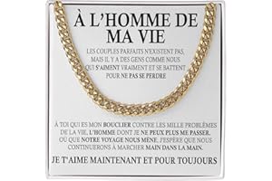 Bramart Collier Cubana pour homme Tu es spécial, je t'aime tellement - Idées cadeaux pour lui à l'occasion d'un anniversaire de Noël - Coffret avec dédicace inclus