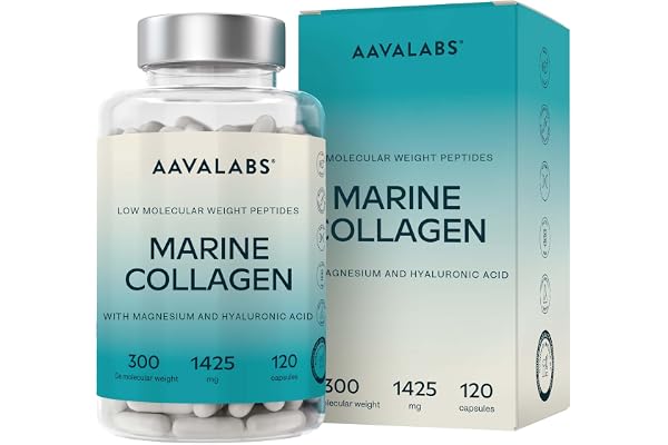 Collagene Marin Acide Hyaluronique et Magnesium | 1452 mg - Complement Alimentaire Peau Collagene et Acide Hyaluronique Pur au Peptide de Collagene - Collagène Marin Hydrolysé sans OGM - 120 Gélules