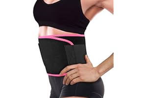 VINTEAM Waist Trimmer Belt for Women, Sweat Waist Trainer, Back Support, Slimming Body Shaper for Weight Loss, Fat Burning, Running and Workout