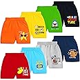 Kuchipoo Boys Regular Fit Cotton Shorts - Pack of 8