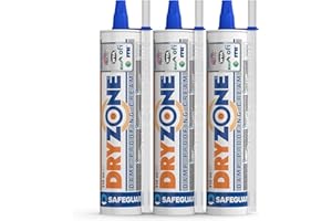Dryzone Traitement Remontées Capillaires 3 x 310ml – Injection Murale Anti-Humidité – Barrière d’Étanchéité – Protection 20 Ans