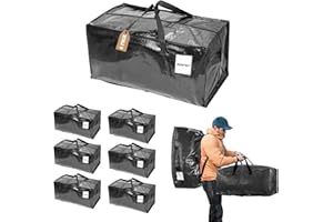Moving Bags, ZIZINET Heavy Duty Moving Bags with Carrying Handles and Tag Pocket, Moving Supplies for Space Saving, for moving, Storage, Camping and Travel Waterproof Storage Bags (BK 6PCS)