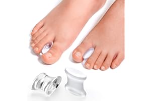 Promifun Gel Toe Separators to Straighten Overlapping Toes, 12 Packs of Toe Spacers for Bunion and Corns, Corrector Pads for Crooked Toes, Calluses, Bunions