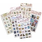 Vintage Pul Desenli Sticker Seti &ndash; 4 Sayfa Scrapbook Etiketi
