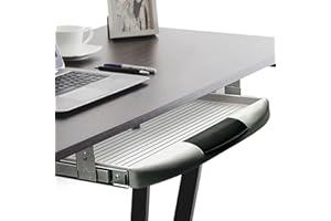 Gedotec Półka na klawiaturę, montaż pod stołem | 1 zestaw szuflad na klawiaturę do montażu pod biurkiem - szara | wysuwana półka pod stolik z półką | szuflady i szuflady na klawiaturę