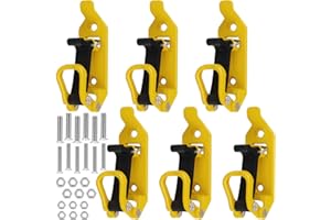 JABNOW Juego de 6 Soportes de Palas para Bacas, Soporte de Pala para Portaequipajes de Techo Abrazadera para Soporte de Pala con Tornillos y Tuercas para Coches, Camiones, Barcos, Herramientas -Amarillo
