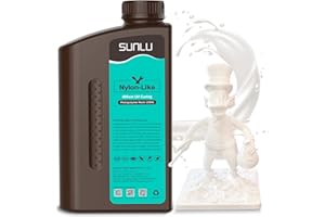 SUNLU 3D Printer Resin Nylon Like Resin 1kg, Strong Durable Nylon Like Photopolymer Resin for Most Resin 3D Printers, 395-405nm UV Curing 3D Printing Liquid, Good for Functional Parts, 1000g, White