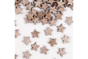 GEBETTER 100 Stück Holzsterne Streudeko Sterne aus Holz Basteln Konfetti Dekoration Tisch Deko Ideal als Weihnachtsdeko Tischdeko Weihnachten Dekorieren Jubiläum Hochzeit Geburtstag Party (Holzfarben (12mm))