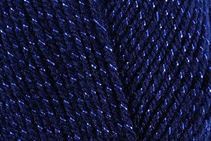 KHASO James C Brett Twinkle DK Yarn Double Knitting Super Soft Glitter Acrylic Crochet Knitting Wool - 100g Ball - Midnight TK4 - Single (1 Ball)