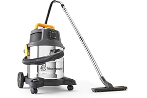 CLEVA Vacmaster Wet and Dry Vacuum Cleaner 20L. 240V L Class Industrial Dust Extractor. Powerful 1600W Motor, Power Take Off & Dual HEPA 13 Filtration. For Trade, Commercial & Professional Use
