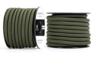 Abma Cord Cuerda Elástica 10mm 10M Cuerda de Lona Cuerda de Goma Cuerda Tensora Cuerda Expansora - Ejército Verde
