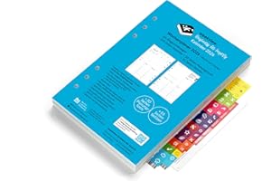 ‎WEEKVIEW weekview Business Einlagen 2026, A5 – Wochenplaner, 1 Woche auf 2 Seiten, inkl. 64 Seiten Planungstools, Notizteil, Griffregister und Sticker – Filofax-A5-Lochung, 90g Papier, Made in Germany