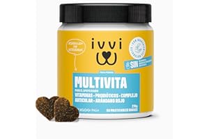 ivvi Multivitaminas - Complemento Alimenticio para Perros como Golosinas - Cuidado Completo para una Vida Feliz del Perro - 60 Golosinas de Pollo (270g)