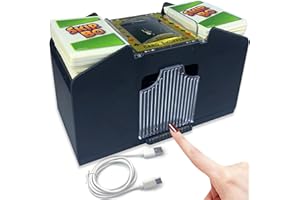 AcpopbM Mélangeur de Cartes Automatique à 4 Plateaux, USB Connexion/4 C Piles，Mélangeur électronique de Cartes de Poker de Casino –UNO, Blackjack, Rummy - Soirées Jeux Skip Bo