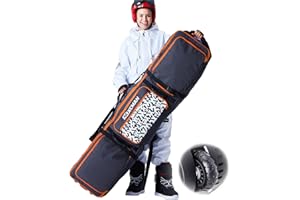 XCMAN Roller Snowboard Bag with Wheels,Adjustable Length,Extra Long/Wide/Deep,Waterproof - with Protection Ribs 140L