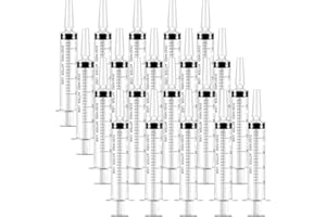 TAIXING 20 sztuk strzykawek 20 ml z pokrywką, strzykawki z tworzywa sztucznego bez igły, sterylne strzykawki, pojedynczo zapakowane strzykawki do laboratorium, karmienia zwierząt, nawadniania roślin