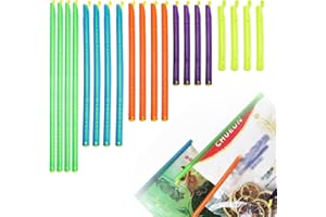 SPRHR Tüten Verschluss, 20 Stück Tütenhüter 5 Größen, Sealer Sticks Transparent, Verschlussklammern Mehrere Farben, Starke Abdichtung, für Aufbewahren Lebensmitteln, Snacks, Haferflocken