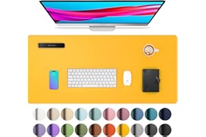 Aothia Tappetino da scrivania, tappetino per mouse, assorbente da scrivania in pelle PU antiscivolo, protezione da scrivania per laptop per casa e ufficio(80cmx40cm,Albicocca)