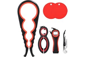 jutyum 6 Stück Glasöffner Greifer Flaschenöffner Multifunktions Flaschenöffner 6-in-1 Multi-Funktions Dosenöffner Glasöffner Deckelöffner schraubdeckelöffner 5-in-1 Deckelöffner