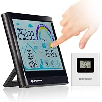 Station Météo Bresser Écran Tactile - Thermo-Hygromètre Sans Fil Avec Alerte Aération - Noir