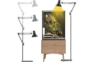 GlowUp Reptile Lamp Stand Adjustable 40-180 cm, High Reptiles Heat Lamp Stand with E27 Lampshade, Reptile Lamp Holder Terrarium, Light Stand for Tortoise Spider (Without Bulbs)