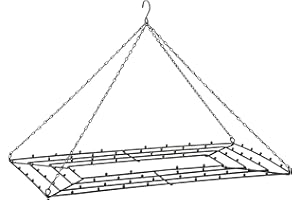 Cepewa Struttura in metallo rettangolare da appendere e decorare, 52 cm, gancio decorativo per la casa (1 telaio in metallo)