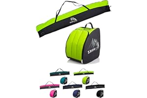 BAMBINIWELT BY RAFAEL K. BambiniWelt Kit de ski pour enfant 125 cm Sac de ski & sac à chaussures de ski Cordura imperméable Sac à dos de ski Compartiment pour casque & compartiment pour lunettes de ski – École de ski et