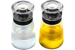 TINMIX Lot de 2 flacons distributeurs d'huile d'extérieur pour le camping, 160 ml, verre d'huile d'olive et vinaigre, anti-fuite, bien scellé, pour pique-nique, cuisine