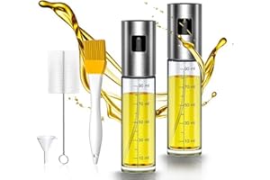 BOJLY Nebulizzatore Olio da Cucina 100ml (2 PCS), Dosatore Olio, Olio Spray Cucina, Spruzzino per Olio per BBQ, Insalata, Pane di Cottura