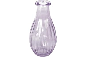 Talking Tables Lilac Glass Bud Vase for flowers, stylish single stem elegant wedding table centrepiece decorations window sill decor, garden parties, summer dining, mantle styling, and gifting 14cm